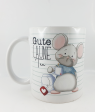 Cup tea mouse, 8.2 x 9.6 cm, white