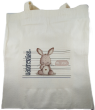 Fabric bag / shopping bag Knuffelhase, cream white/brown, 35 x 38.5cm