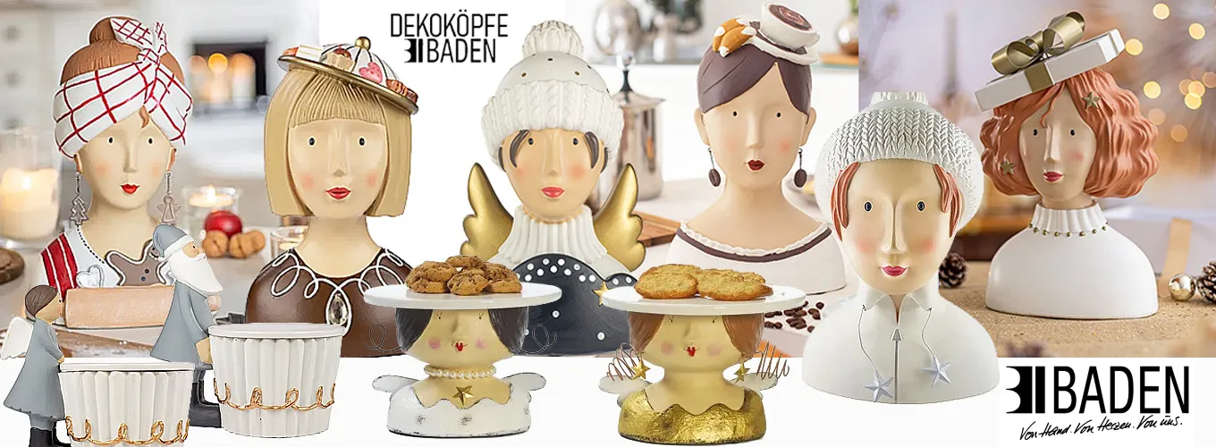 Baden collection Ladyköpfe -Dekorieren mit Köpfen Baden collection Ladyköpfe für jede Jahreszeit Dekoration Weihnachten