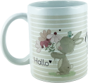 Tasse Hase Bloomtje mit Blümchen, 8,2 x 9,6 cm, weiß, braun, rosé