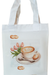 Kleine Apothekertasche Tulpenladen, weiß, rosa, 20x24 cm