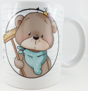 Tasse Besenbär 8,2 x 9,6 cm, weiß