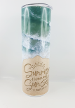 Tumbler Sandstrand und Meer, h 20 cm x d 8,5 cm, blau, türkis, beige