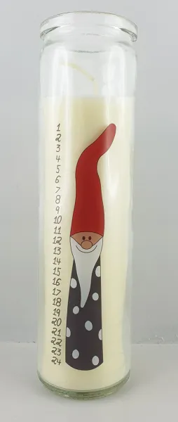 Det Gamle Apotek 1 dänische Kalenderkerze 1-24 im Silly Santa, H 21 cm