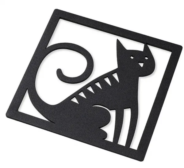 Bengt & Lotta CAT Topfuntersetzer Katze, schwarz, h 17,8 cm, Breite 17,1 cm