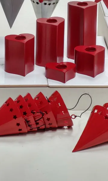 Sebastian design Kerzenhalter Set Herz rot, 3-teilig