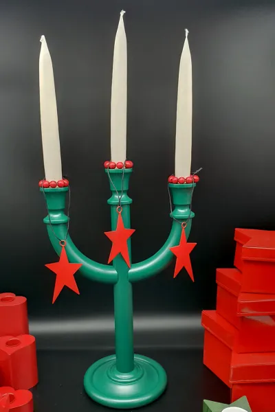 Sebastian design Holzleuchter Set Stern grün