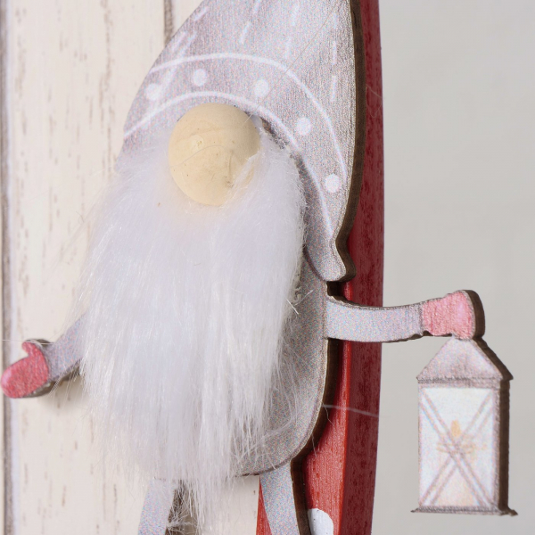 Dekoaufsteller Snorre, große Wichteltür mit Weihnachtswichtel, H 20 cm