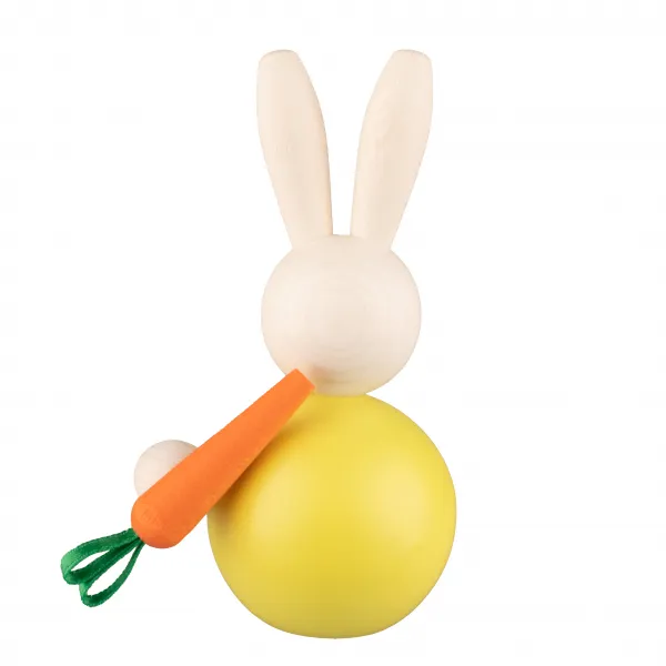 Aarikka Osterhase Jänö mit Karotte, h 8,5 cm, leuchtendes gelb Aarikka Osterhase Jänö mit Karotte, h 8,5 cm, leuchtendes gelb