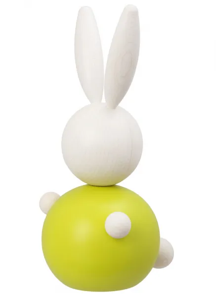Aarikka großer Osterhase Pupujussi , gelb grün, weiß, H 16 cm