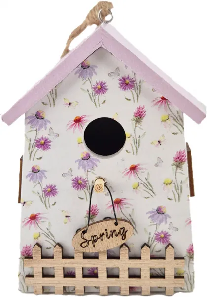 Frühlingsdekoration Vogelhaus, Hähne, Vögel, türkis,weiß