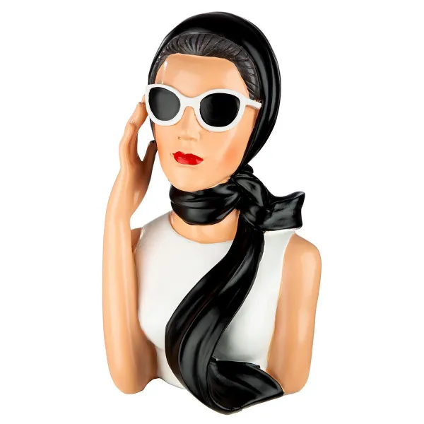 Gilde Figur, Frau, Lady Audrey, Figur, Kunstharz schwarz, weiß, H. 28 cm, Büste, Ladykopf Gilde Figur, Frau, Lady Audrey, Figur, Kunstharz schwarz, weiß, H. 28 cm, Büste, Ladykopf