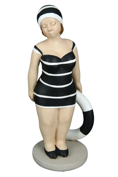 Seitenansicht Gilde Dekokopf Lady Audrey mit Sonnenbrille, schwarz, weiß