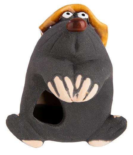 Gilde Ente Egon, groß, stehend mit blau, weiß gestreifter Bademütze