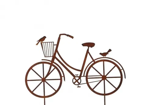 Gartenstecker Fahrrad mit Korb und 2 Vögel, rost , h 19 cm + 12 cm Stecker, Garten Deko Gartenstecker Fahrrad mit Korb und 2 Vögel, rost , h 19 cm + 12 cm Stecker, Garten Deko