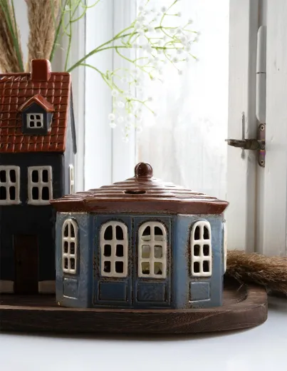 Det Gamle Apotek dänisches Keramikhaus Pavillion dunkelblau