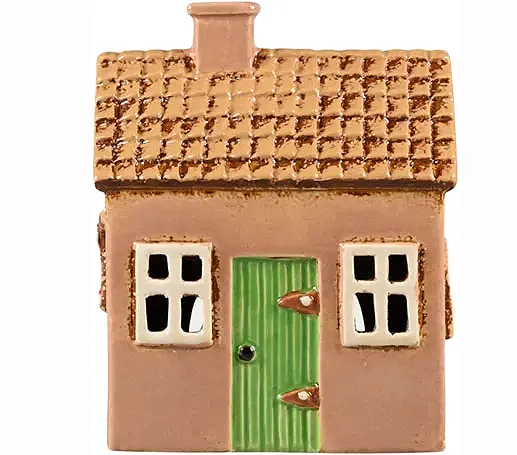 Det Gamle Apotek dänisches, kleines Keramikhaus mit Wäscheleine rose