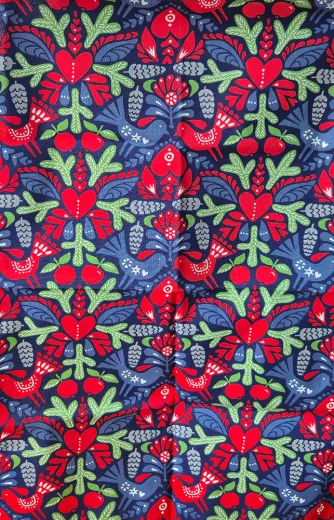 Bengt & Lotta Geschirrtuch pine cone dunkelblau/rot/grün, 40 x 70 cm