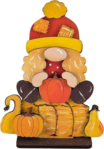 Herbstwichtel auf Strohballen sitzend mit roter Flickenmütze, h 10 cm, Steckfigur Sebastian Holzkränze, handbemalt Herbstwichtel auf Strohballen sitzend mit roter Flickenmütze, h 10 cm, Steckfigur Sebastian Holzkränze, handbemalt