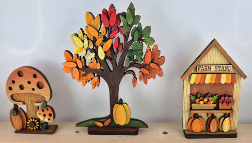 Herbstfiguren, Kürbis, Herbstbaum, Herbststand, Steckfiguren für Sebastian Holzkränze