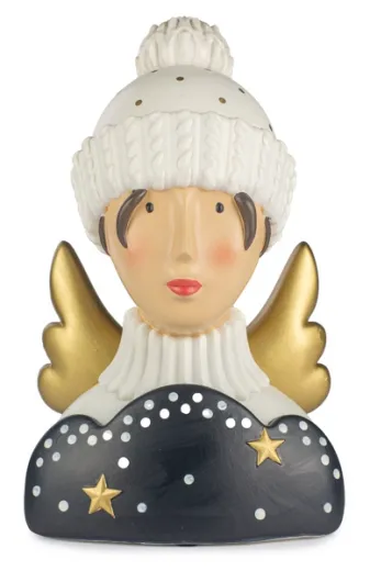 Baden collection Lady Matilda goldene Flügel weiß schwarz h 30 cm Weihnachtsdeko