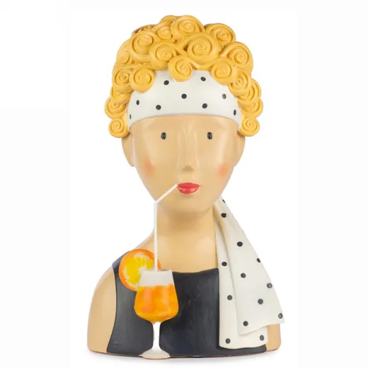 Baden collection Lady Jane Orangendrink Trinkhalm Stirnband weiß schwarz h 30 cm