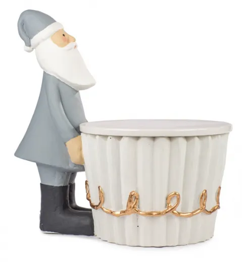 Baden collection Tortenplatte mit Nikolaus weiß Tischdekoration H 30/ø20 cm
