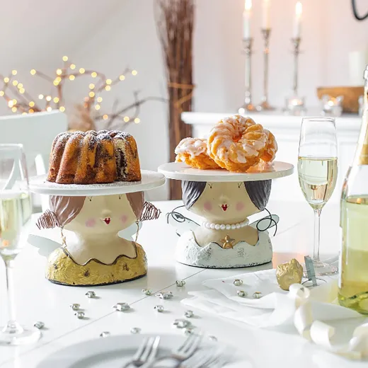 Baden collection Tortenplatte Engel Tischdekoration 30/ø20 cm gold oder weiß