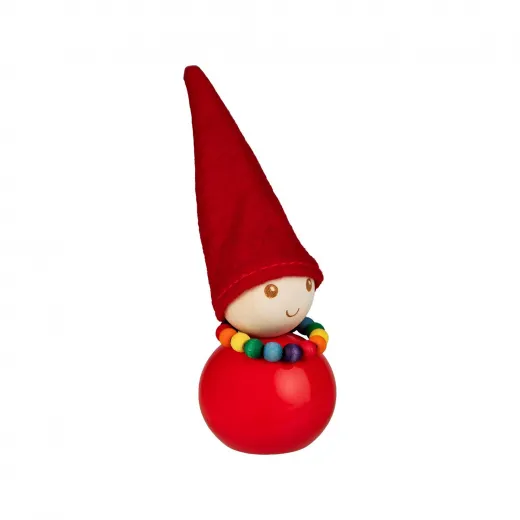 Aarikka Elf rot mit Regenbogen Kette h 11 cm finnische Weihnachtsfigur Tonttu