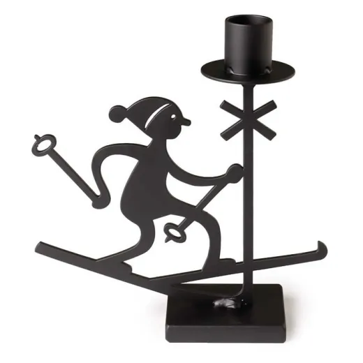 Bengt & Lotta Ski Kerzenständer Höhe 17,5 cm Breite 16 cm schwarz