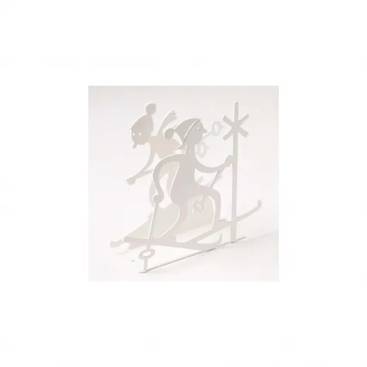 Bengt & Lotta Ski Serviettenhalter schwarz Papierserviettenständer weiß h 13 cm