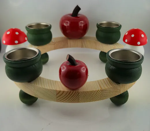 Sebastian design Apfel rot lackiert H 4 cm für mittlere Sebastian Holzkränze