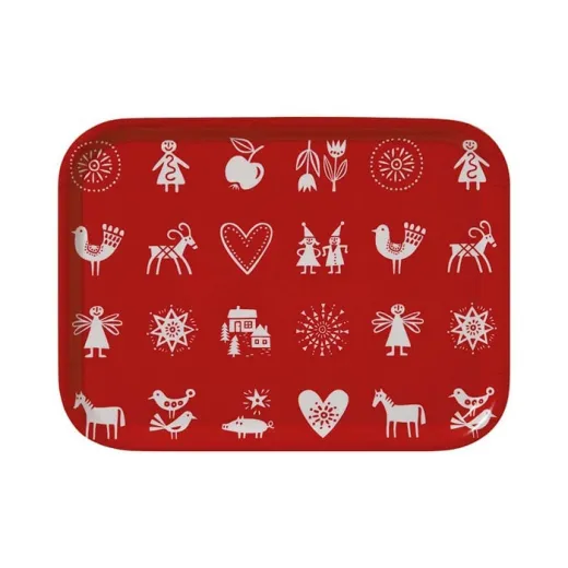 Bengt & Lotta kleines schwedisches Tablett Lotta's Christmas 27x20 cm rot Bengt & Lotta kleines schwedisches Tablett Lotta's Christmas 27x20 cm rot