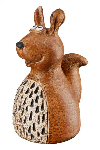 Gilde Zaunfigur Eichhörnchen, Fuchs, Hirsch Tierwelt orange braun h 17 cm