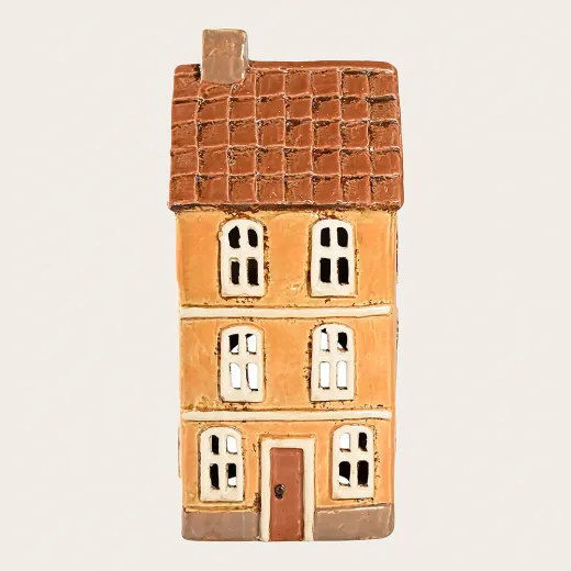 Det Gamle Apotek Keramik Haus für Teelicht gelb h 22 cm