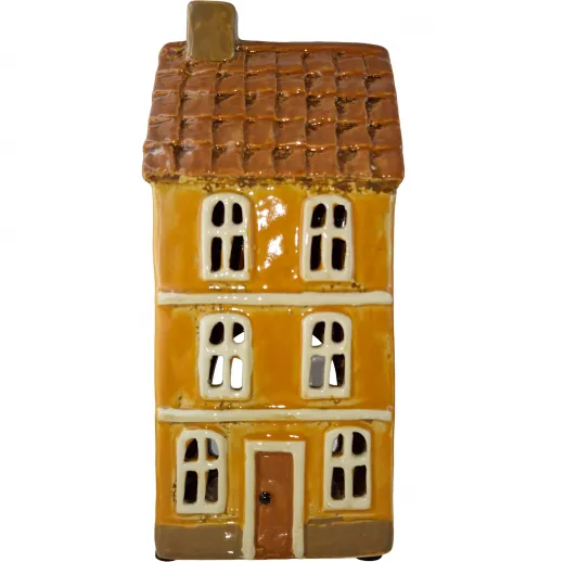Det Gamle Apotek Keramik Haus für Teelicht gelb h 22 cm