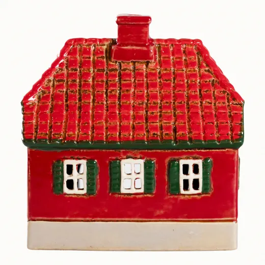 Det Gamle Apotek Keramikhaus Tor mit dänischen Flaggen rot H 13,6 cm