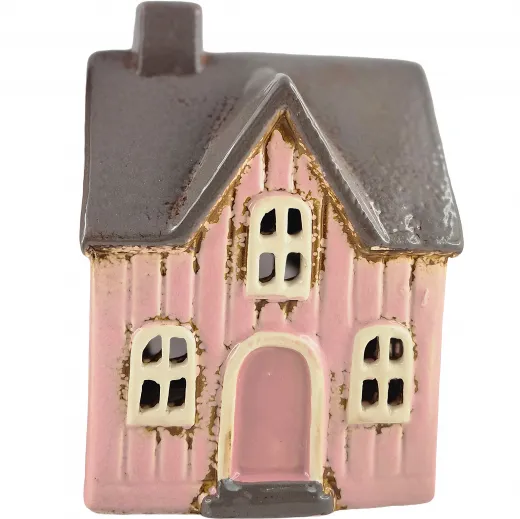 Det Gamle Apotek Keramikhaus für ein Teelicht helles rosa H 14 cm