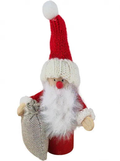 Weihnachtsmann mit Sack ball beige rot H 12 cm Steckfigur Sebastian Holzkränze Weihnachtsmann mit Sack ball beige rot H 12 cm Steckfigur Sebastian Holzkränze