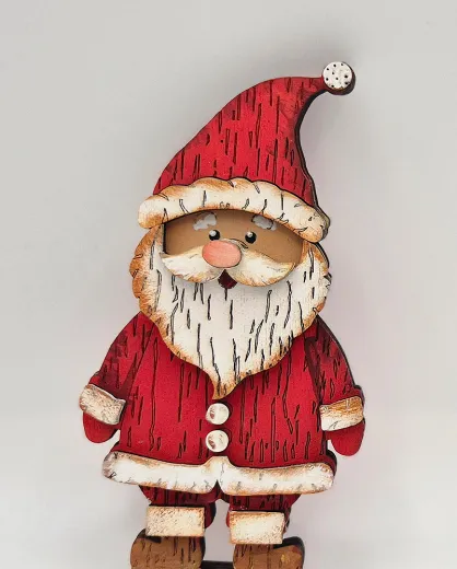 Holz Weihnachtsmann rot handbemalt