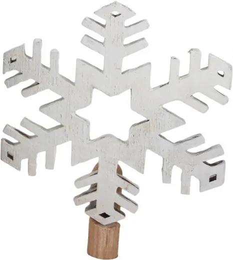 Kranzfigur Schneeflocke Schneekristall II weiß, D 5 cm