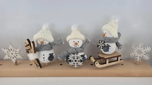 Kranzfigur Schneeflocke Schneekristall I weiß, D 5 cm