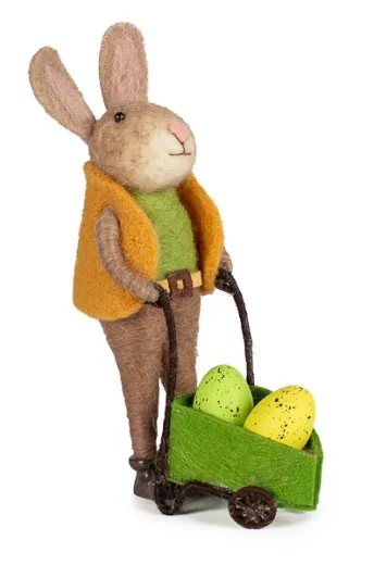 Baden collection Filz Hase mit Schubkarre u. Ostereiern H 15 cm braun Baden collection Filz Hase mit Schubkarre u. Ostereiern H 15 cm braun