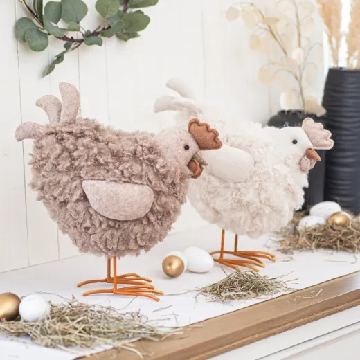 Baden collection Filz Huhn braun H 12 cm