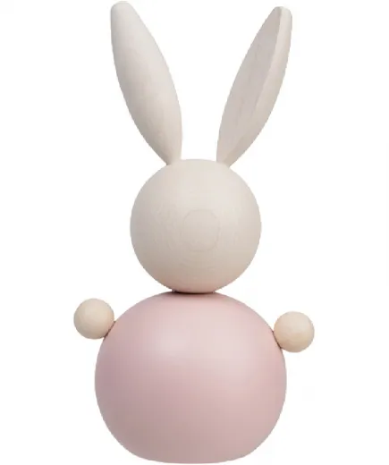 Aarikka großer Osterhase Pupujussi rosa weiß H 16 cm