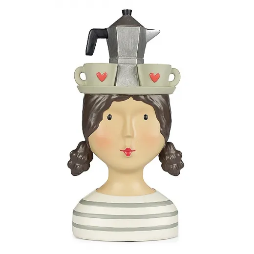 Baden collection Thea mit Teekanne Herzteetassen grau H 32 cm Home Dekoration