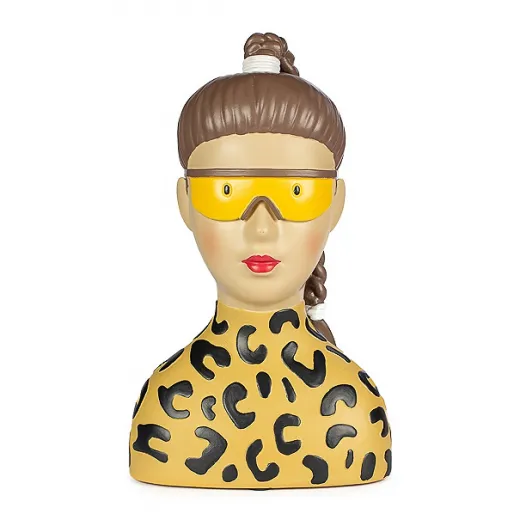 Baden collection Lady Leonie Leo-print Outfit gelb schwarz H 31 cm Home Dekoration