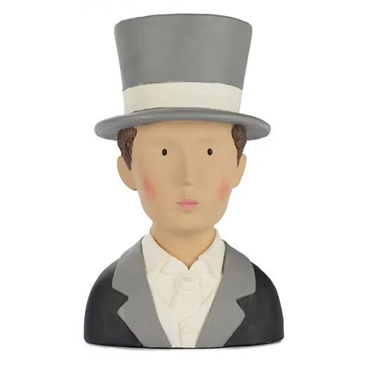 Baden collection Bräutigam Zylinder grau schwarz weiß H 30 cm Hochzeitsdekoration Baden collection Bräutigam Zylinder grau schwarz weiß H 30 cm Hochzeitsdekoration