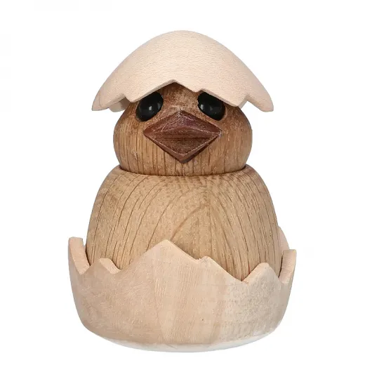 Spring Copenhagen Chick Holz Küken mit Eierschale Eiche h 8 cm