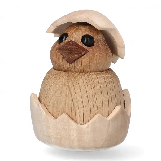 Spring Copenhagen Chick Holz Küken mit Eierschale Eiche h 8 cm